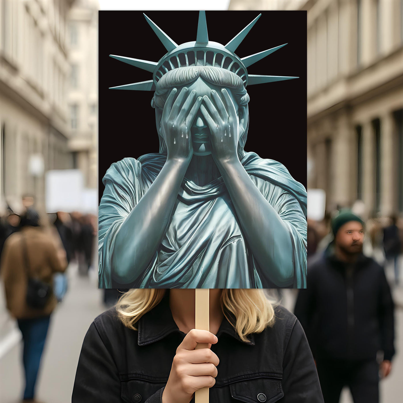 No Kings In America Protest Sign, Anti-Trump Resistance