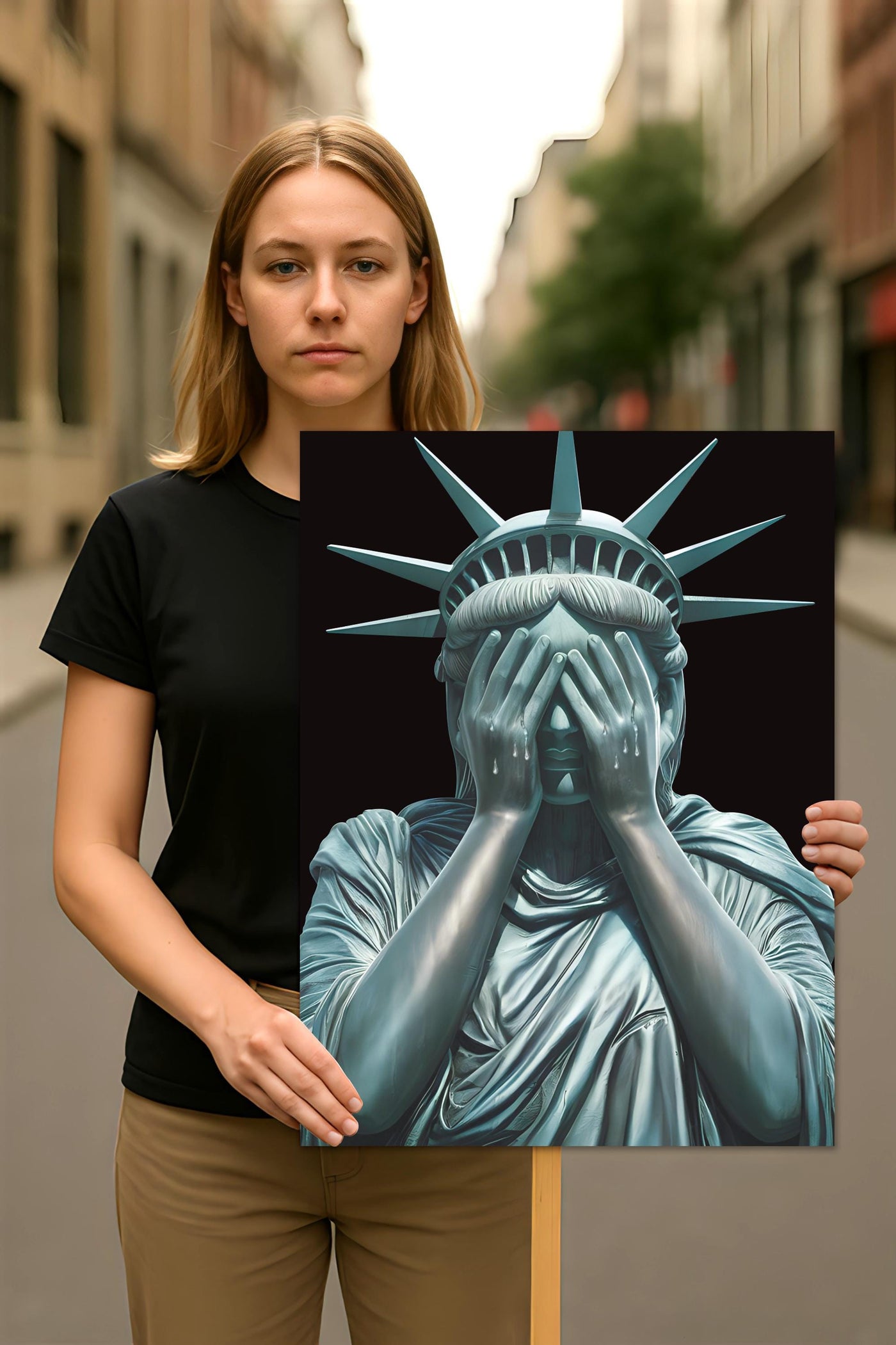 No Kings In America Protest Sign, Anti-Trump Resistance