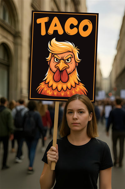 Taco - Trump Always Chickens Out Protest Sign, Anti-Trump Resistance, Funny Political Activist Poster