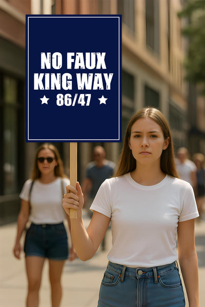 No Kings In America Protest Sign, Anti-Trump Resistance