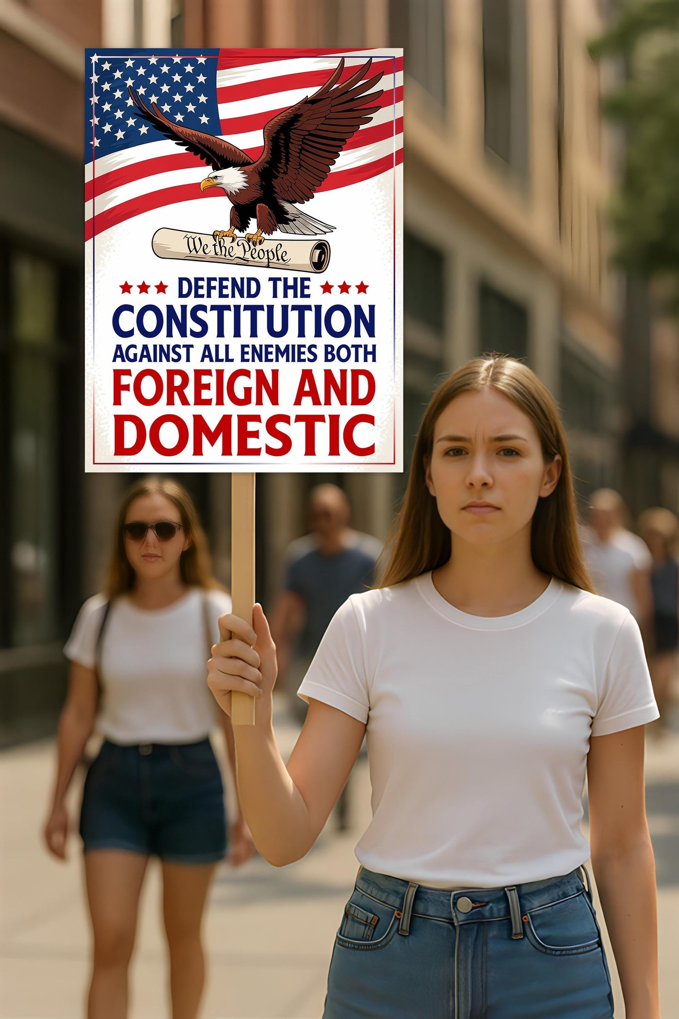 No Kings In America Protest Sign, Anti-Trump Resistance