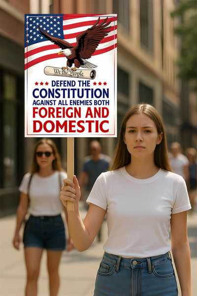 No Kings In America Protest Sign, Anti-Trump Resistance