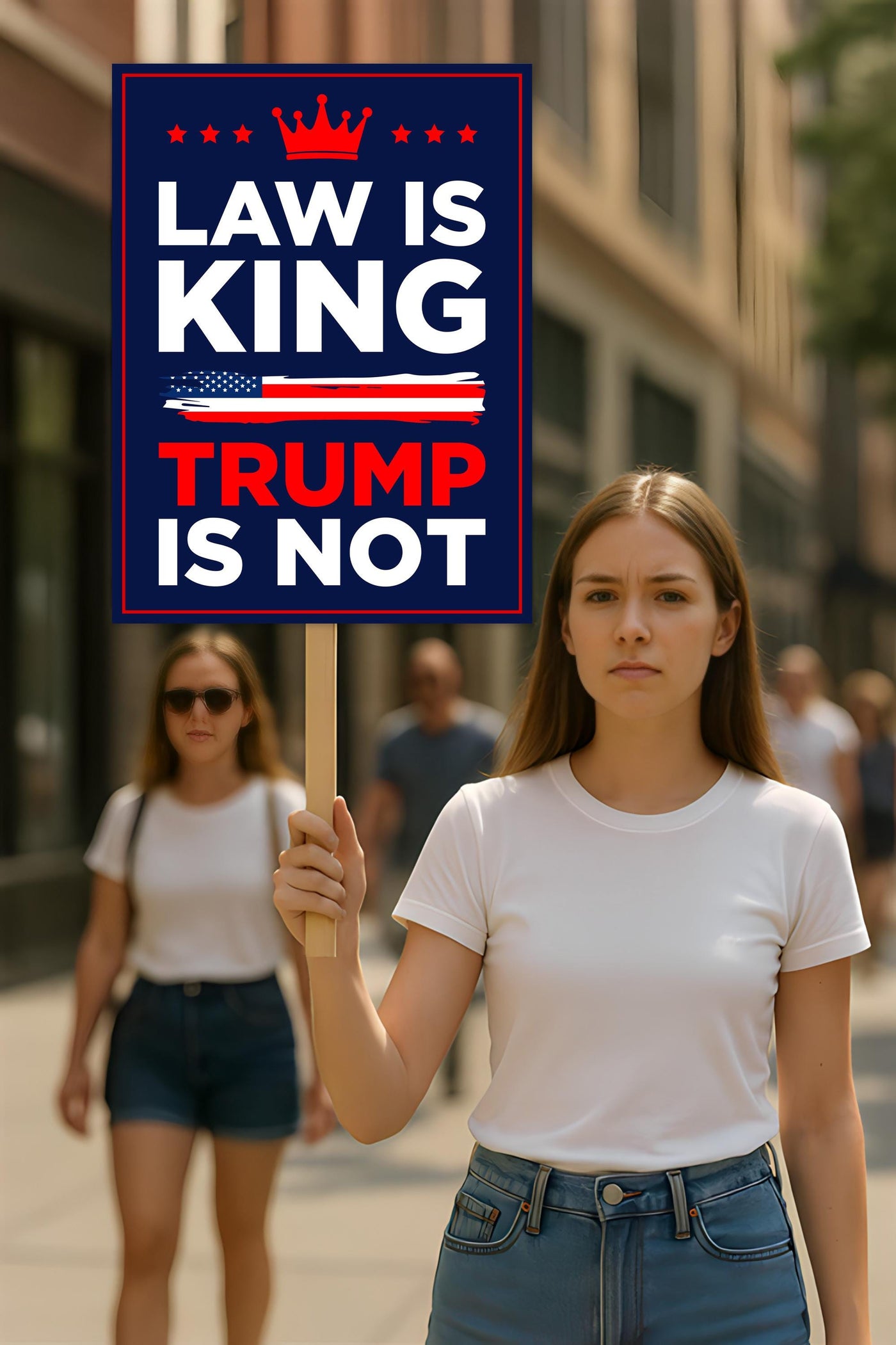 No Kings In America Protest Sign, Anti-Trump Resistance