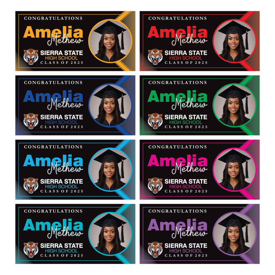 Graduation 2025 Personalized Banner Sign With Photo - 13 Oz Heavy Duty Waterproof Class of 2025, Graduation Vinyl Banner With Metal Grommets