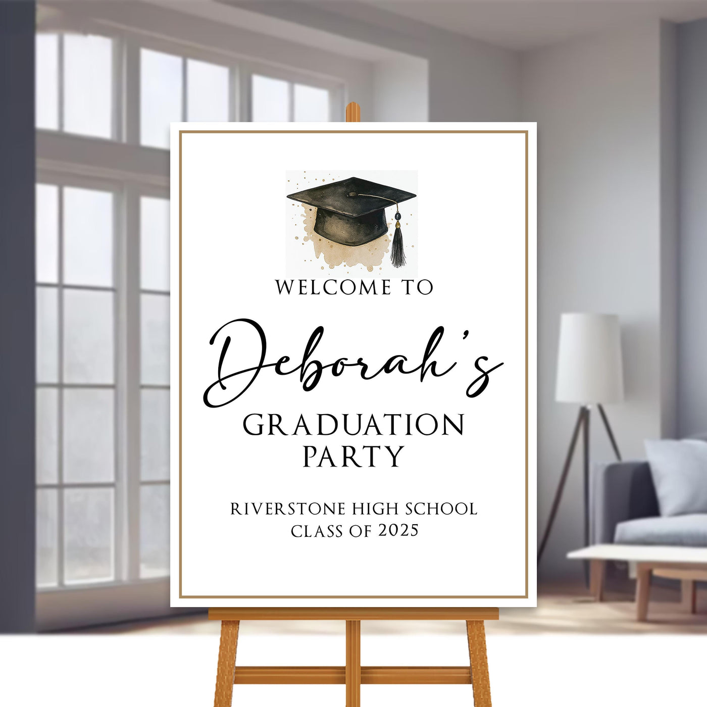 Custom Graduation Welcome Sign, Class of 2025 Party Decor, Personalized College Grad Sign