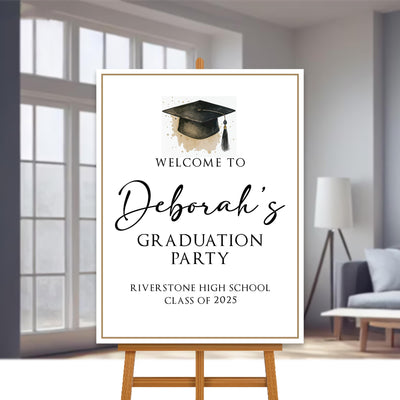 Custom Graduation Welcome Sign, Class of 2025 Party Decor, Personalized College Grad Sign