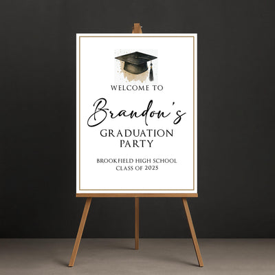 Custom Graduation Welcome Sign, Class of 2025 Party Decor, Personalized College Grad Sign