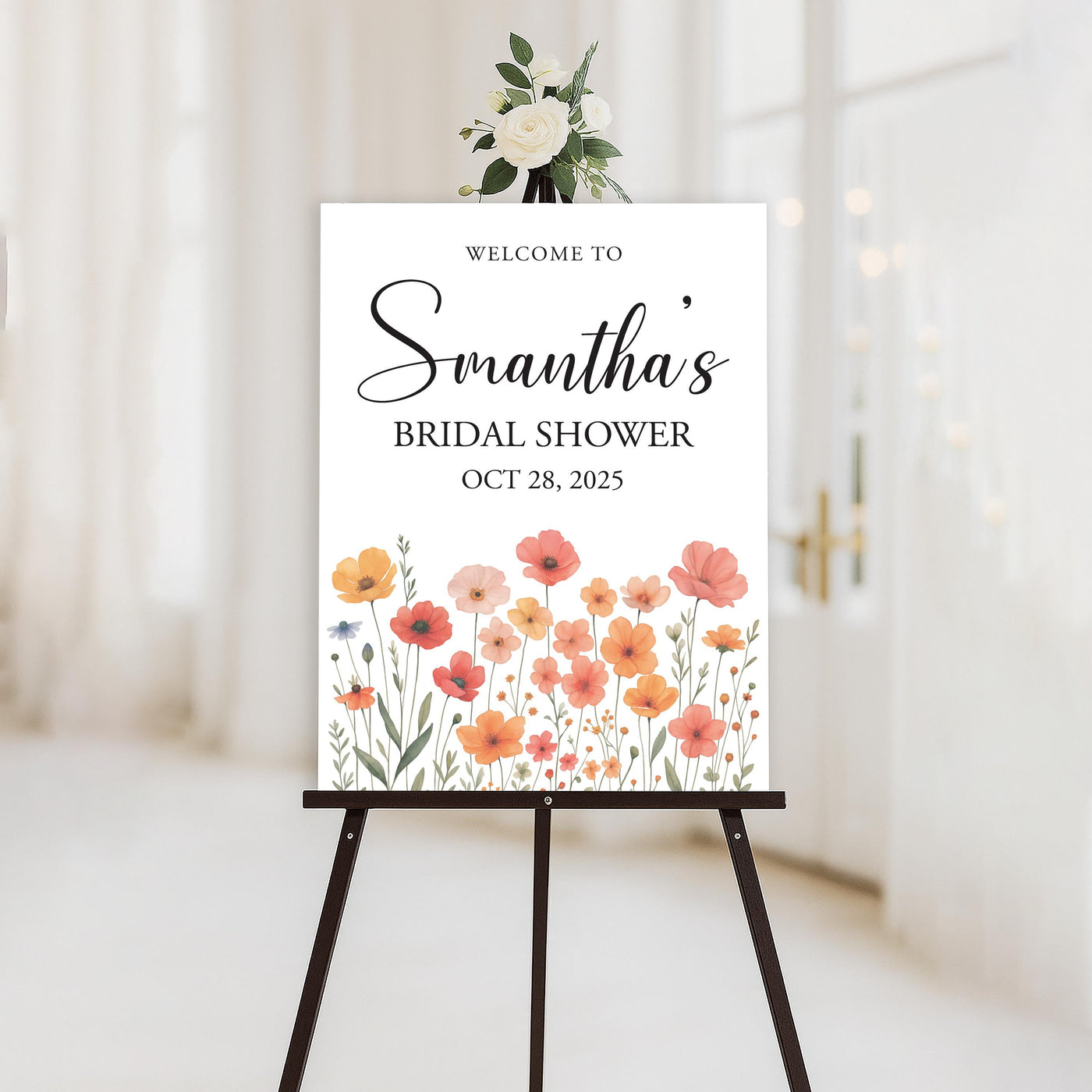 Wildflower Bridal Shower Welcome Sign, Love in Bloom Brunch Sign