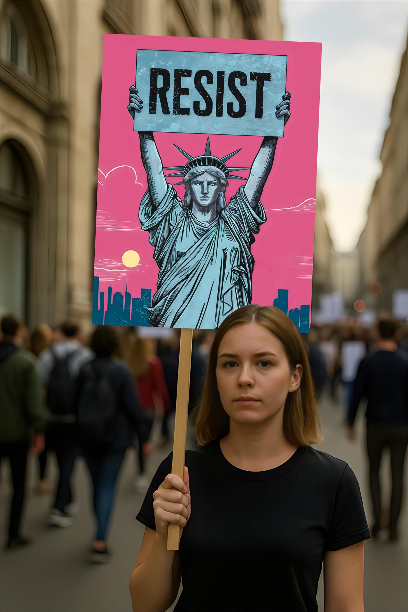 Resistance, No Kings In America Protest Sign, Anti-Trump, Political Activist Poster