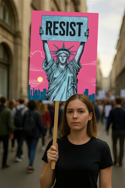 Resistance, No Kings In America Protest Sign, Anti-Trump, Political Activist Poster