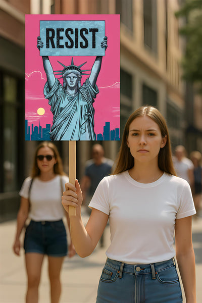 Resistance, No Kings In America Protest Sign, Anti-Trump, Political Activist Poster
