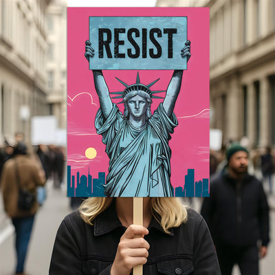 Resistance, No Kings In America Protest Sign, Anti-Trump, Political Activist Poster