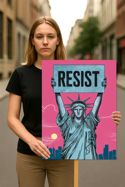 Resistance, No Kings In America Protest Sign, Anti-Trump, Political Activist Poster