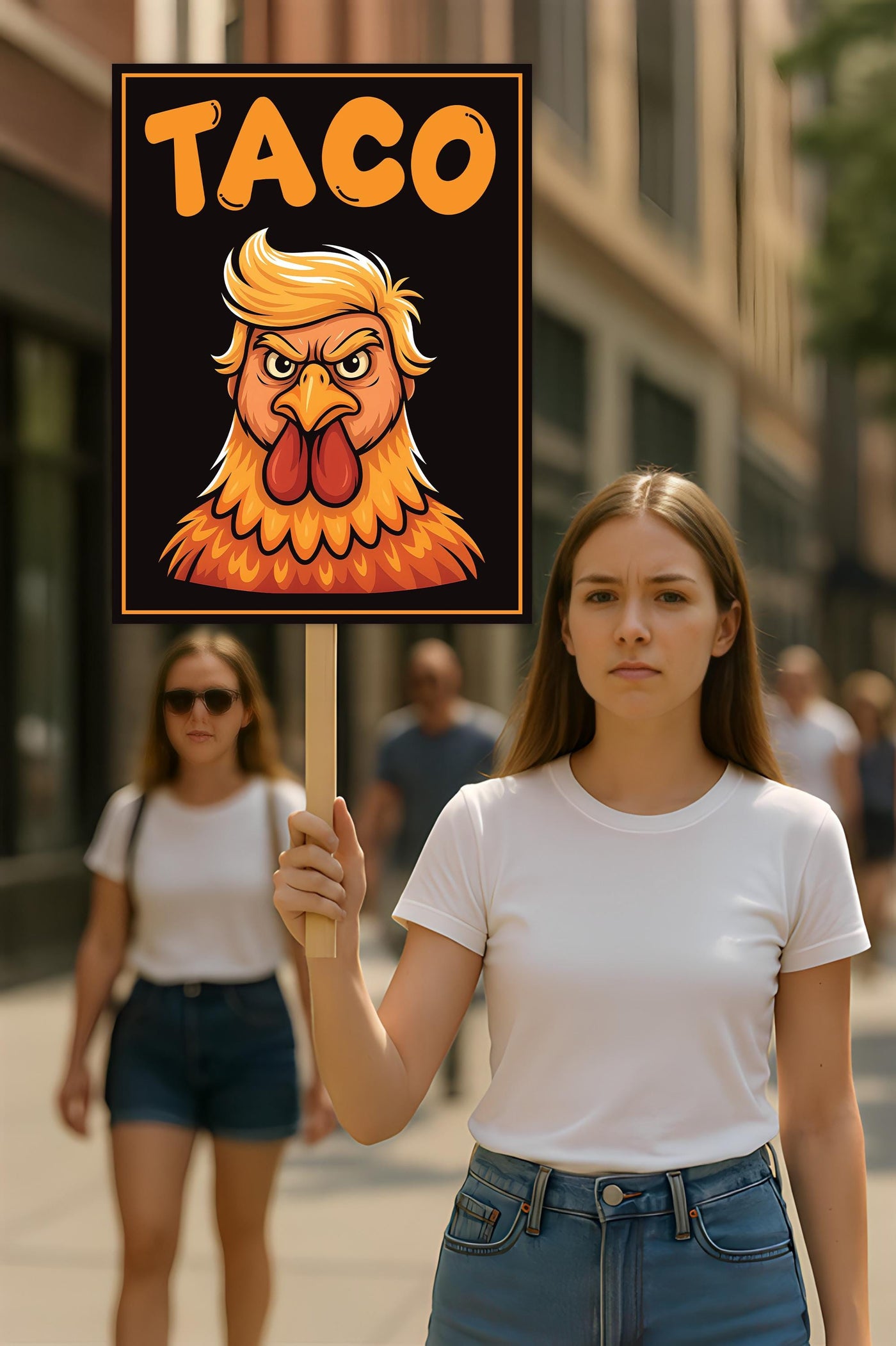 Taco - Trump Always Chickens Out Protest Sign, Anti-Trump Resistance, Funny Political Activist Poster