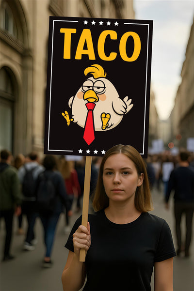 Taco - Trump Always Chickens Out Protest Sign, Anti-Trump Resistance, Funny Political Activist Poster