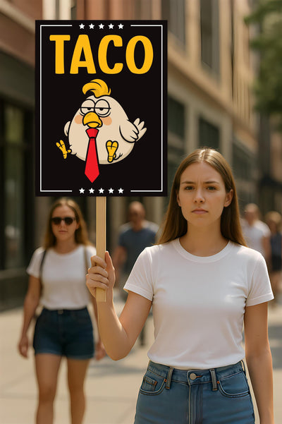 Taco - Trump Always Chickens Out Protest Sign, Anti-Trump Resistance, Funny Political Activist Poster