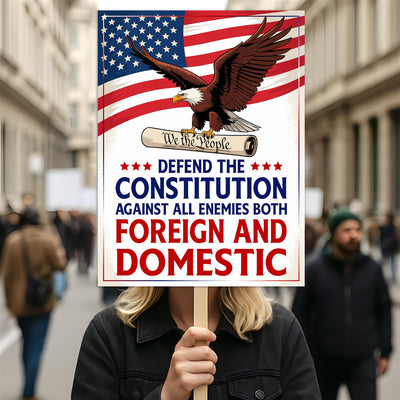 No Kings In America Protest Sign, Anti-Trump Resistance