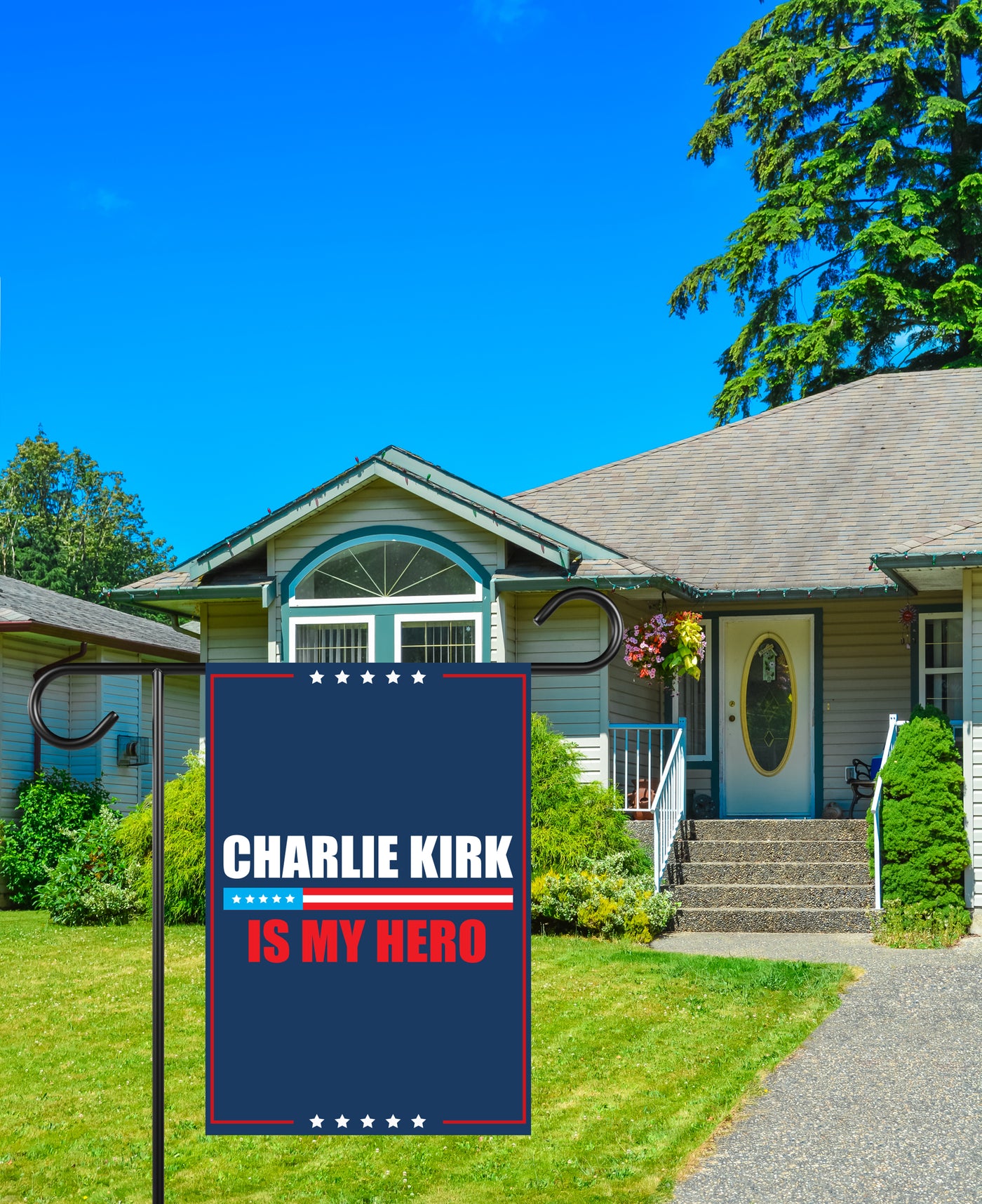 Justice for Charlie Garden Flag, A True Patriot Charlie Kirk Yard Flag, Charlie Kirk Is My Hero Outdoor Flag, Charlie Kirk Freedom Flag