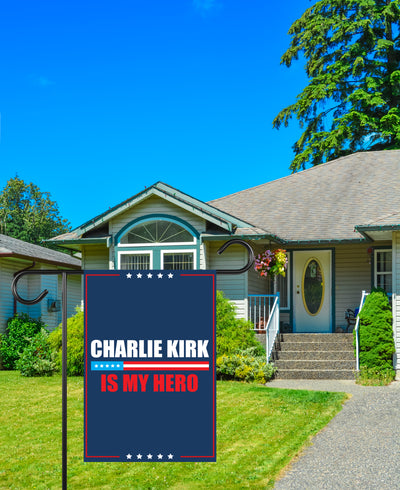 Justice for Charlie Garden Flag, A True Patriot Charlie Kirk Yard Flag, Charlie Kirk Is My Hero Outdoor Flag, Charlie Kirk Freedom Flag